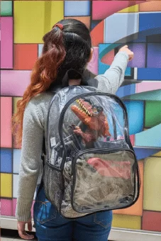 mochila de plastico transparente con logotipo productos textiles promocionales crea tu idea