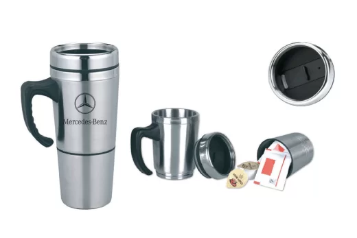 vaso para cafe con compartimento para endulzante productos de bebidas promocionales crea tu idea