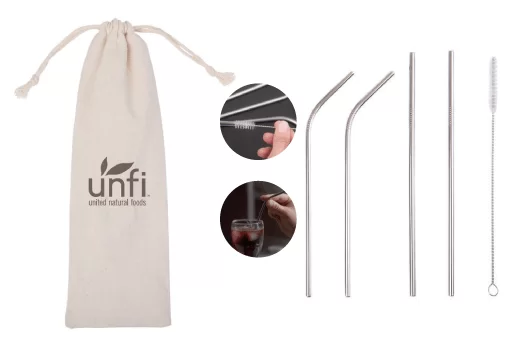 juego de popote metálico con cepillo con logotipo productos de bebidas promocionales crea tu idea