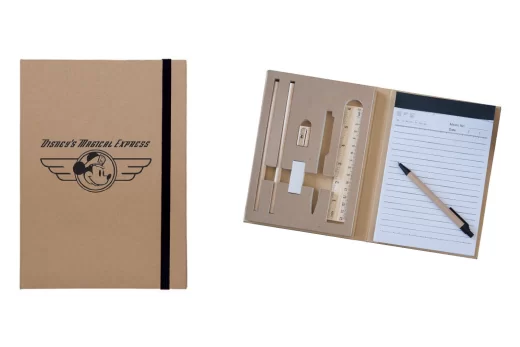 organizador de carton con block de papel y varias herramientas productos de escritura promocionales crea tu idea